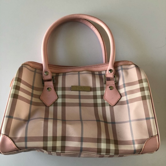 Burberry Handbags - Burberry Pink and Beige Nova Check Purse - Blue Label